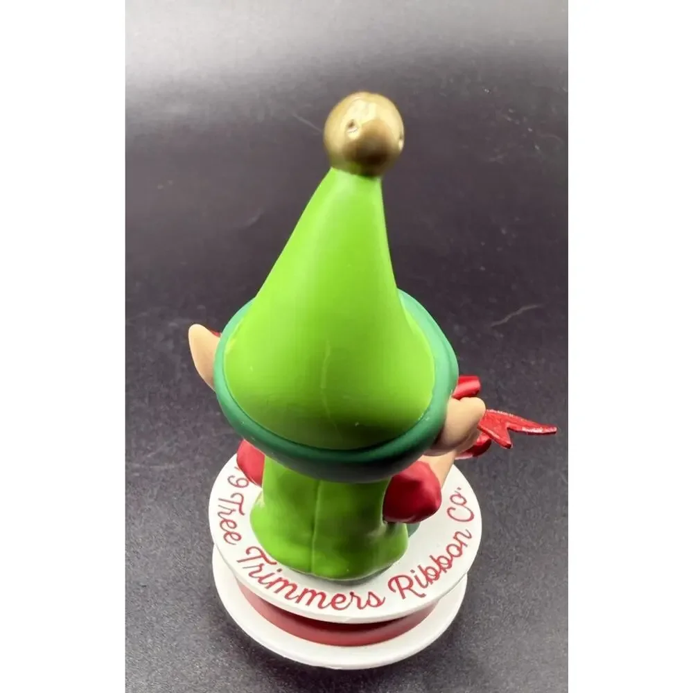 Rare Hallmark Ornament North Pole Tree Trimmers Red Bow QXR9047 No Box -Lo16